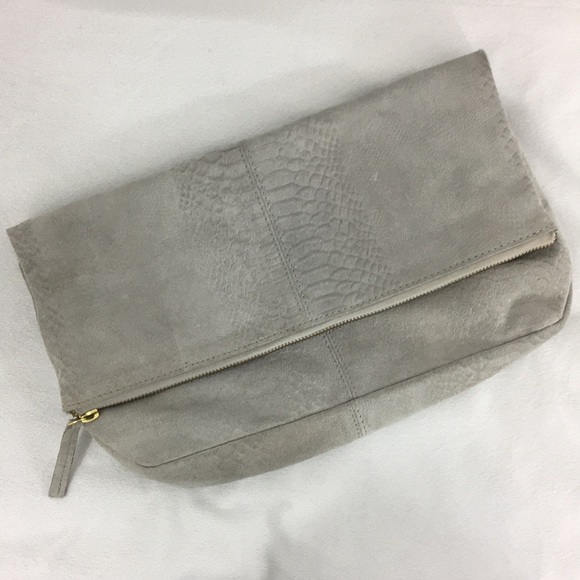 grey suede clutch bag topshop